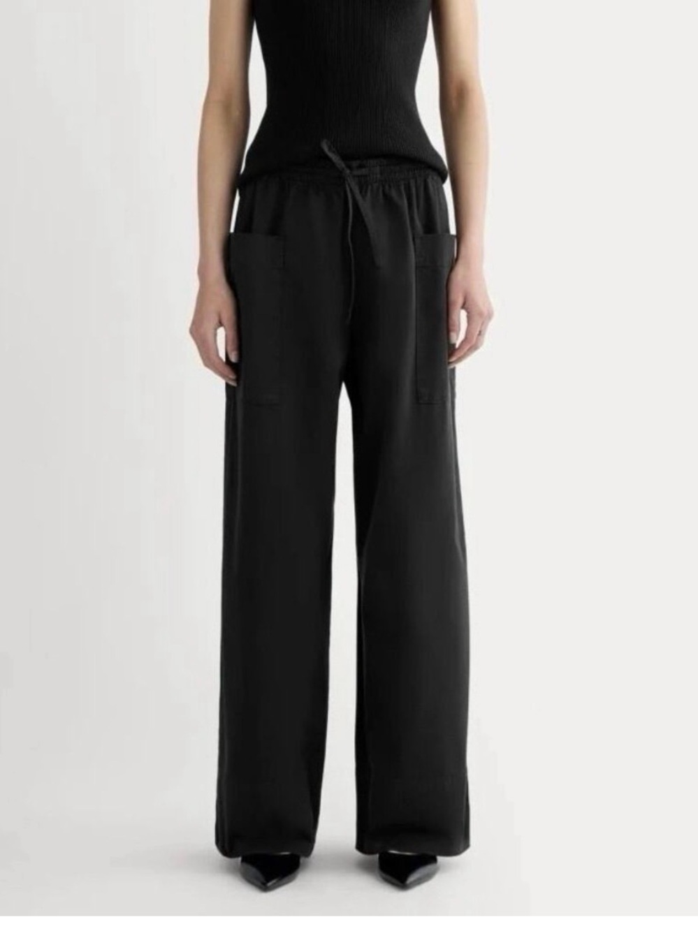 NWT Everlane Size Large Wide-Leg Easy Pants in Black